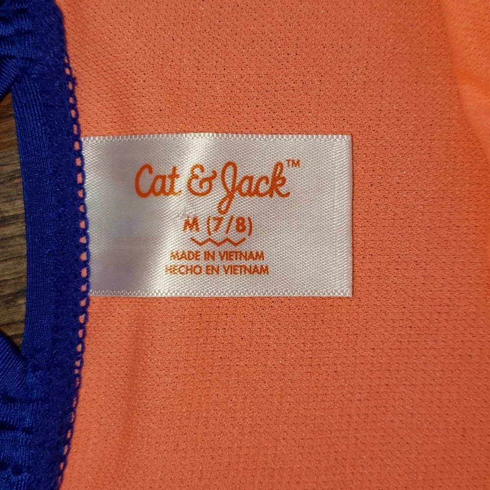 NWT Cat & Jack Blue and Pink One Piece Swimsuit, Size Medium 7/8